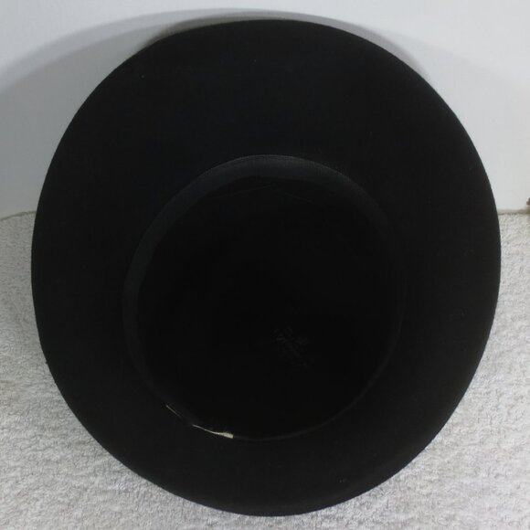 Lancaster Hat 60s Vintage Black Fancy Bowler Feathers Wool Ladies Size 6 7/8